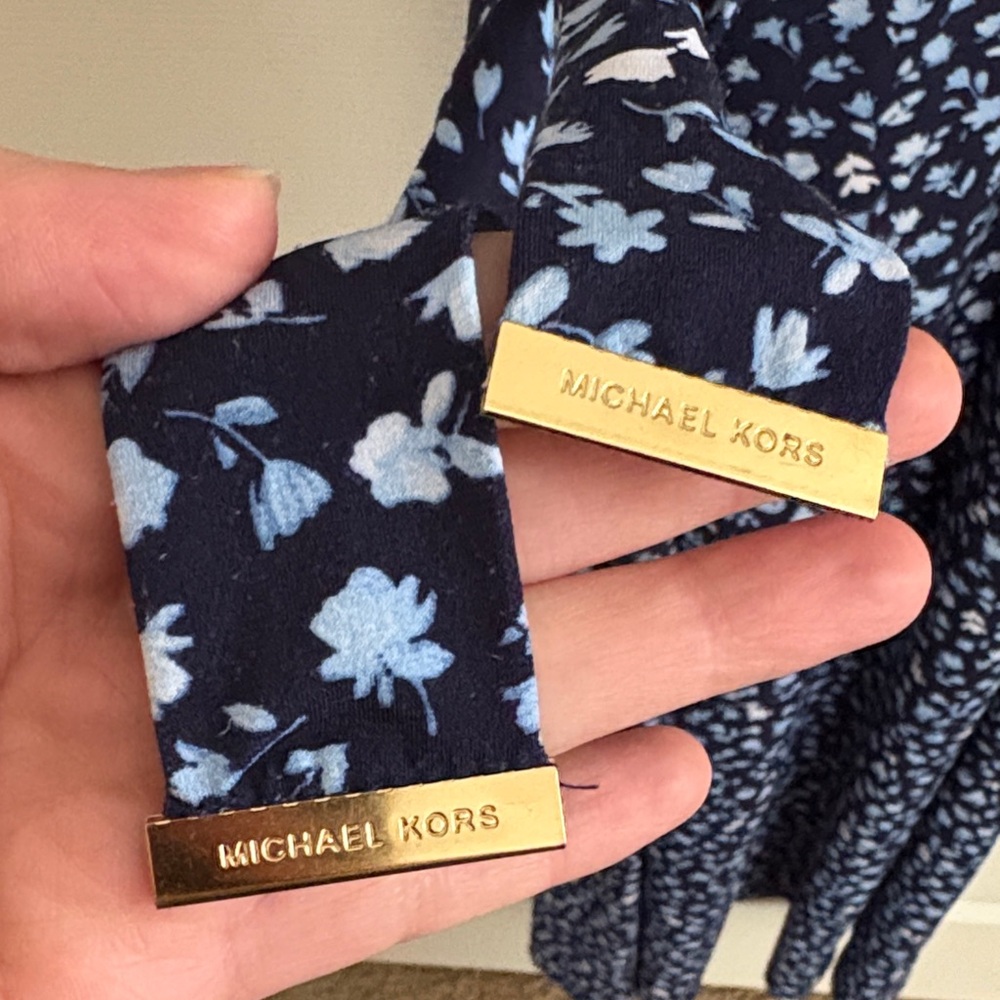 Michael Kors Navy Belted Floral Maxi Dress - Picture 6 of 6